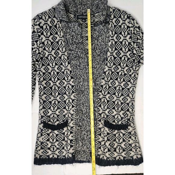 Banana Republic Navy & White Fair Isle Alpaca Blend Cardigan Sweater Size Small - Picture 10 of 10